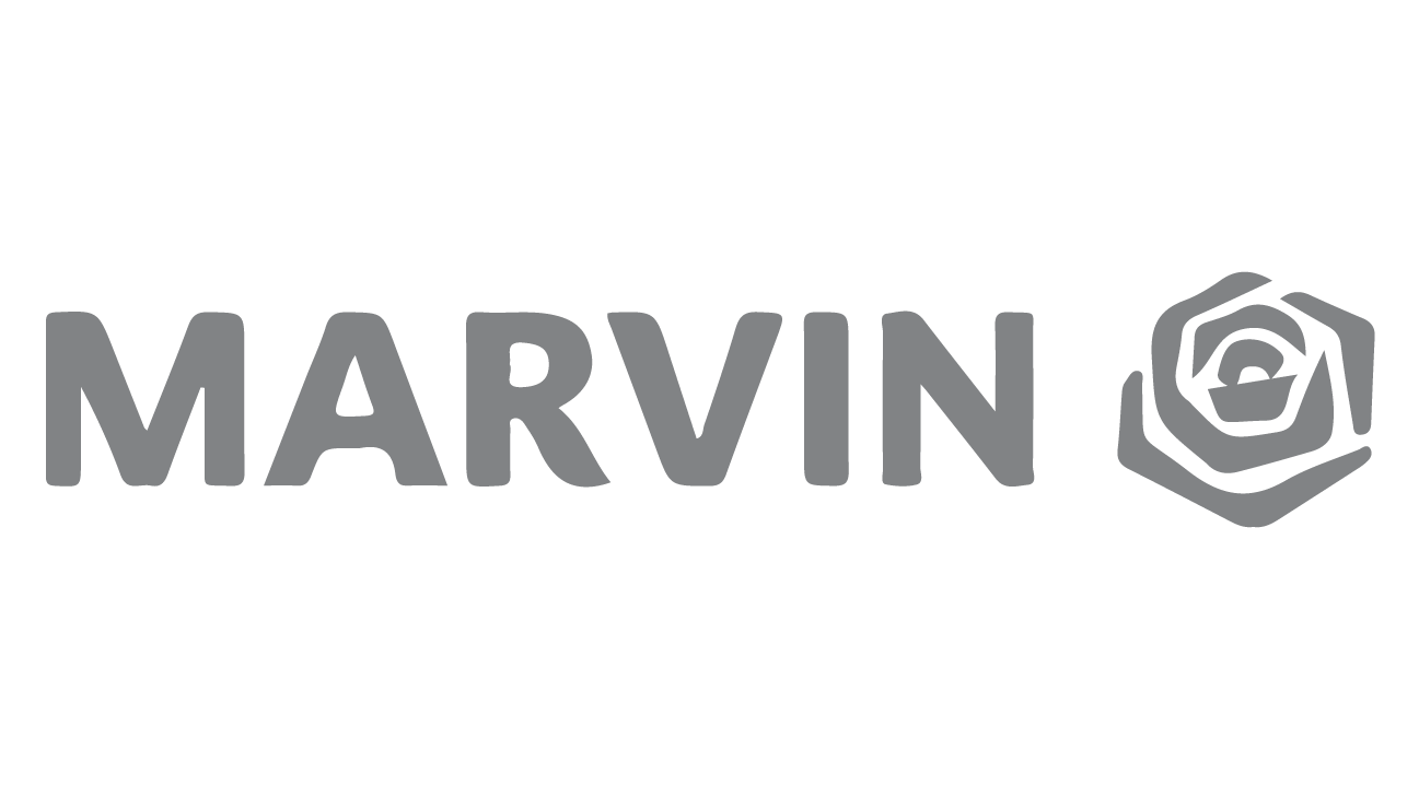 Architectural glass logo for tint Marvin 1